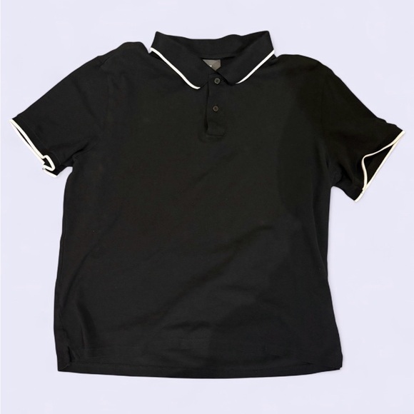 H&M Other - H&M Men’s Slim Fit Black Polo Shirt | Tagged L (Fits S/M) | White Trim